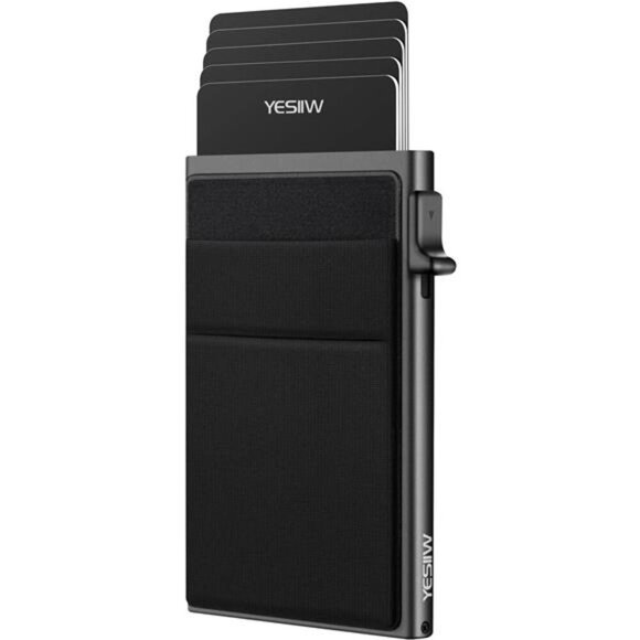 Slim Wallet for Men -Pop up Card Holder RFID Blocking Minimalist Business Wallet